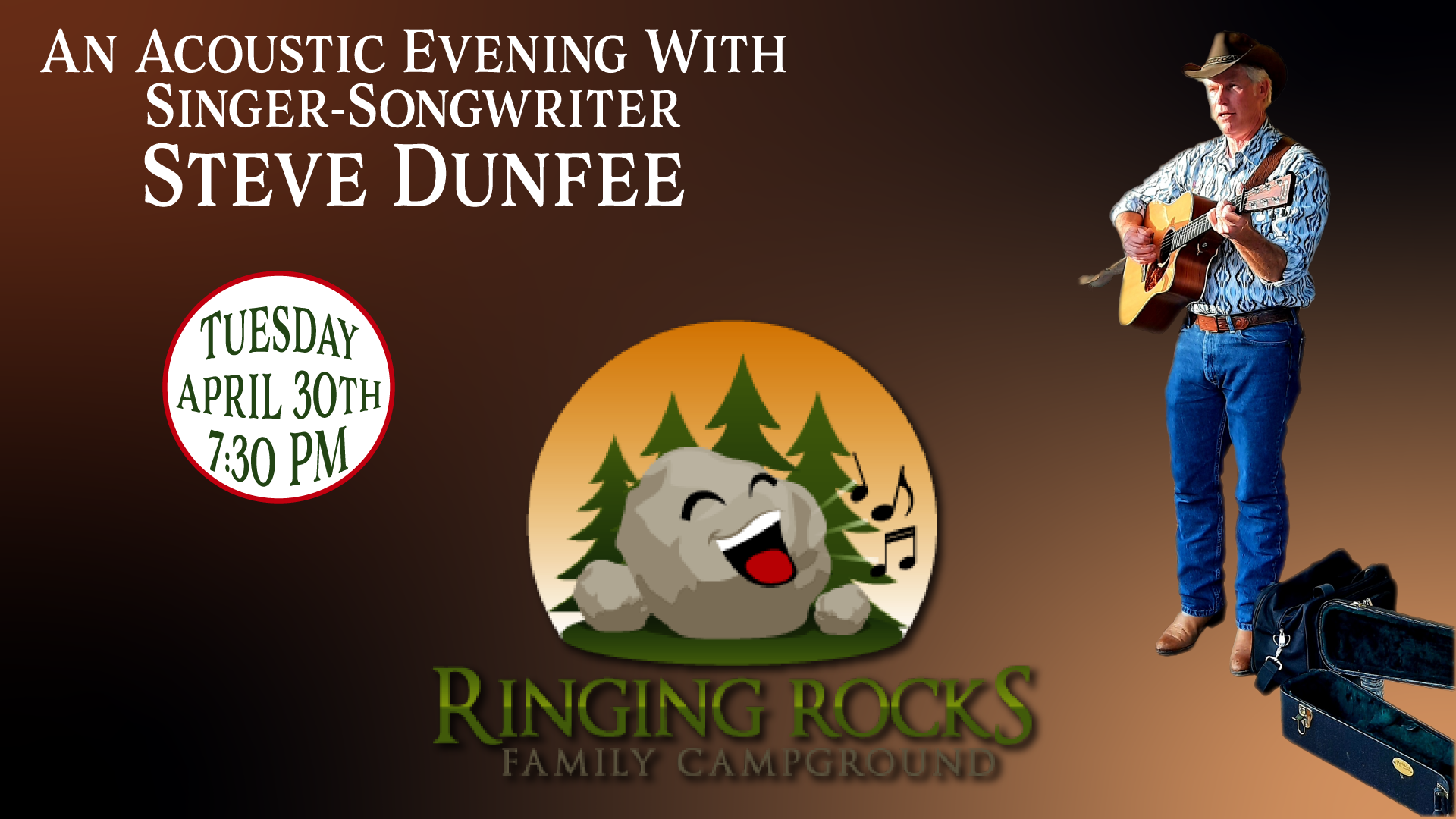 Steve Dunfee’s ‘Rockin’ Rhythms’ Acoustic Night at Ringing Rocks Family ...